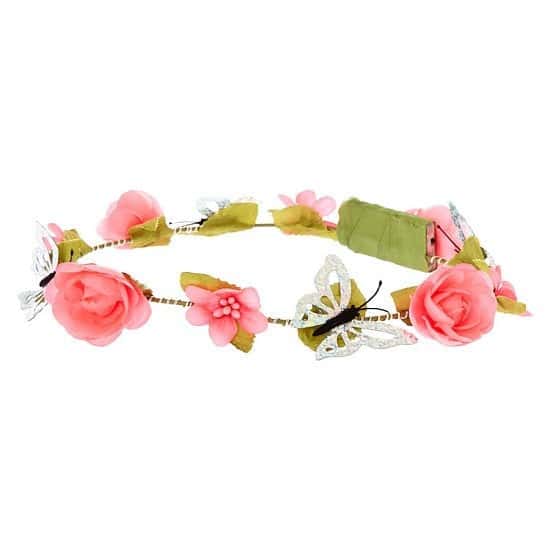 Half Price- Light Up Butterfly Flower Crown Headwrap - Hot Pink
