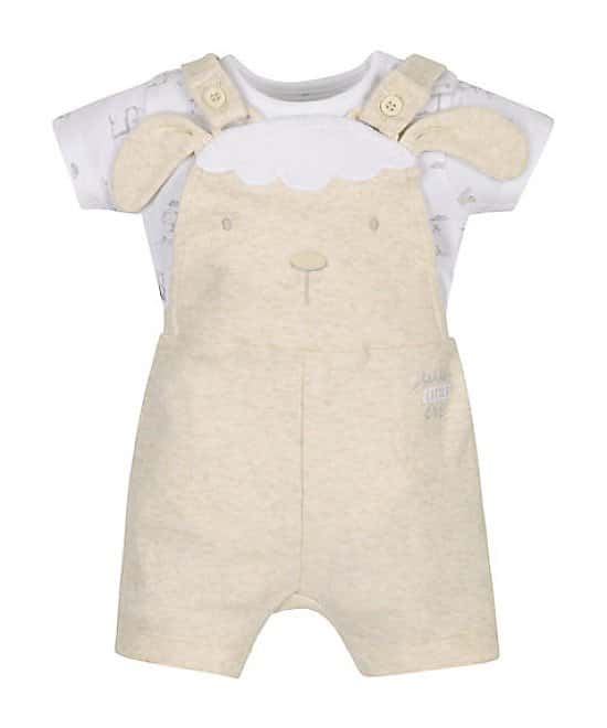 SALE, Save on gorgeous baby clothes - Little Lamb Bodysuit and Bibshorts Set!