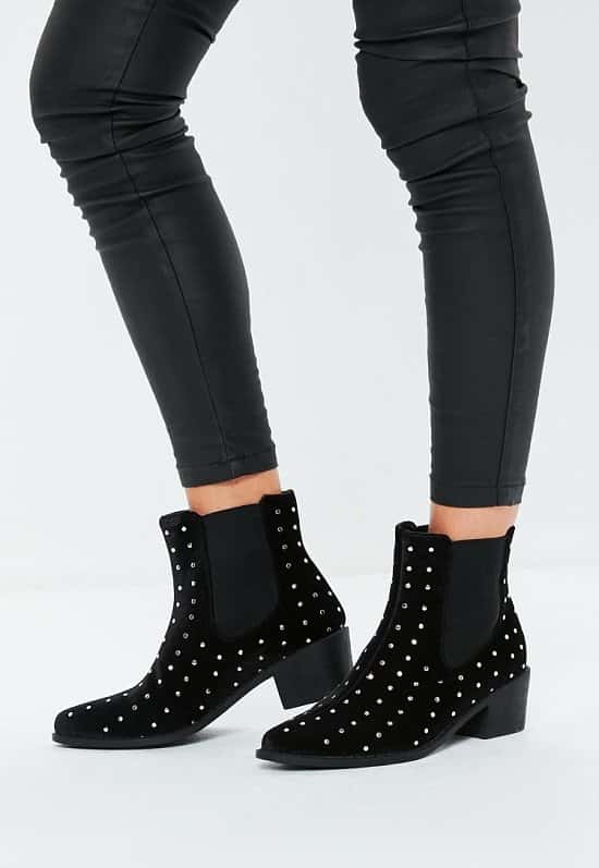 SAVE ON BOOTS - black velvet all over stud western boots!