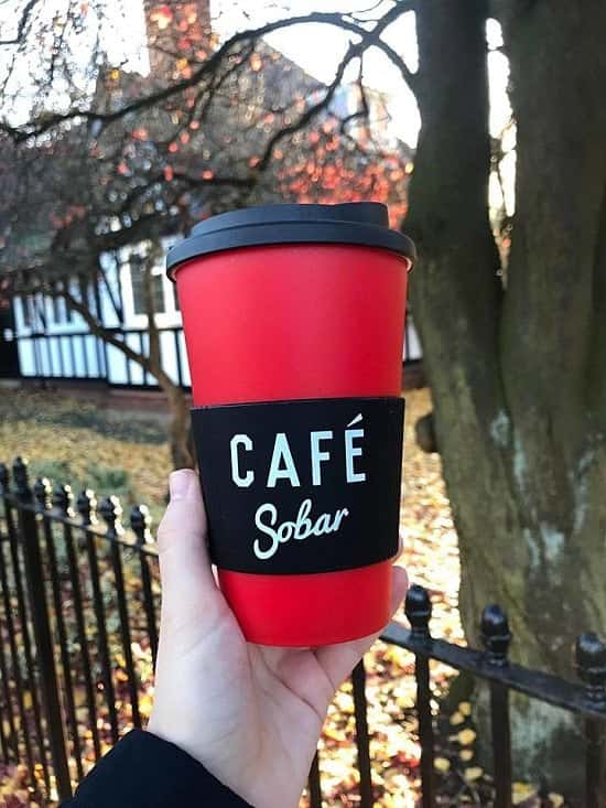 Our red thermal cups are free with any takeaway hot drink before 10am, £5 otherwise!