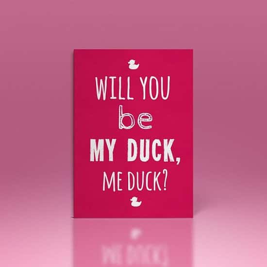 WILL YOU BE MY DUCK, ME DUCK? VALENTINE'S DAY CARD: £2.50!
