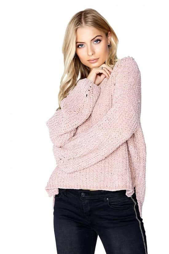 SALE, UP TO 50% OFF ON CLOTHING - OUTLET GIRLS ON FILM PINK PEARL JUMPER!