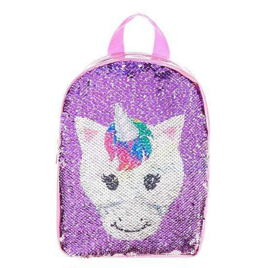 SALE - Claire's Club Reversible Sequins Unicorn Backpack - Pink!