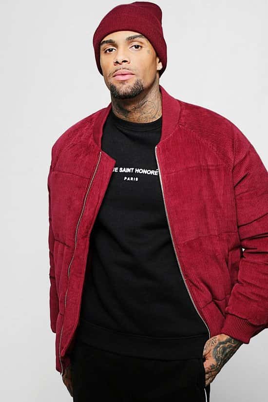SALE, SAVE 63% - Corduroy Puffer With Bomber Neck