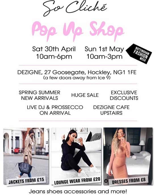 So Cliché clothing POP UP SHOP - SAVE Up to 70% off last season