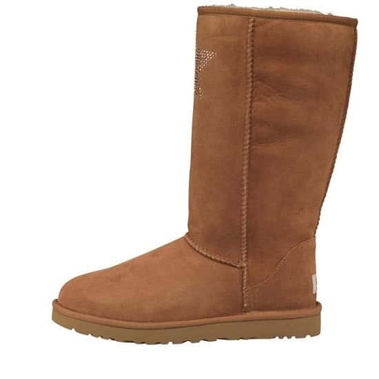 SALE, SAVE £105.00 - UGG Womens Classic Tall Crystal Star Boots Chestnut!
