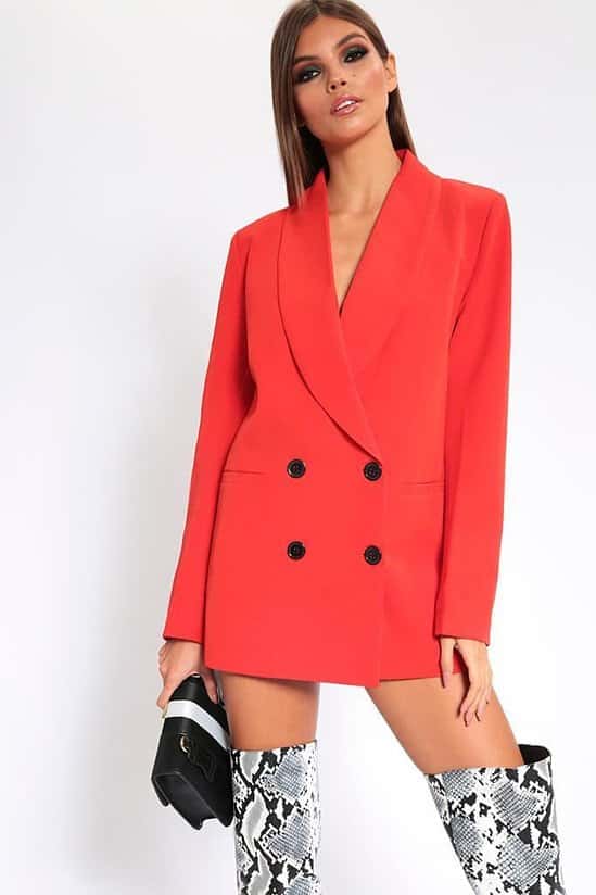 SALE, 50% OFF - Red Oversized Fitted Blazer!