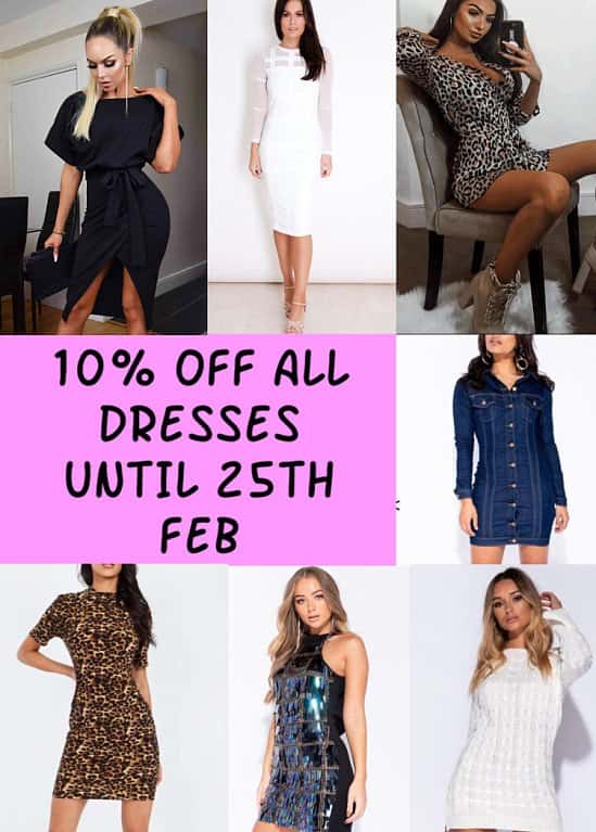 SAVE 10% ON ALL DRESSES AT GLAMOUR