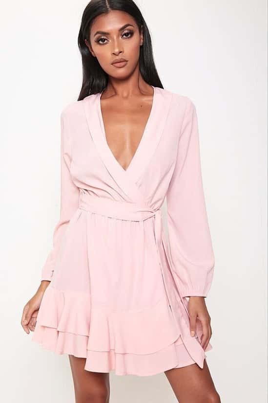 SALE, SAVE 50% - Pink Wrap Tea Dress!