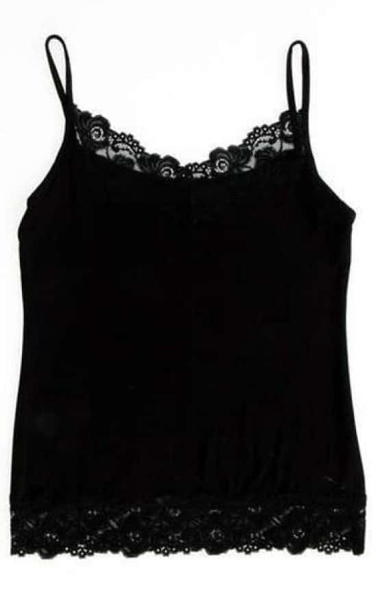 V NECK CAMI TOP WITH LACE DETAIL