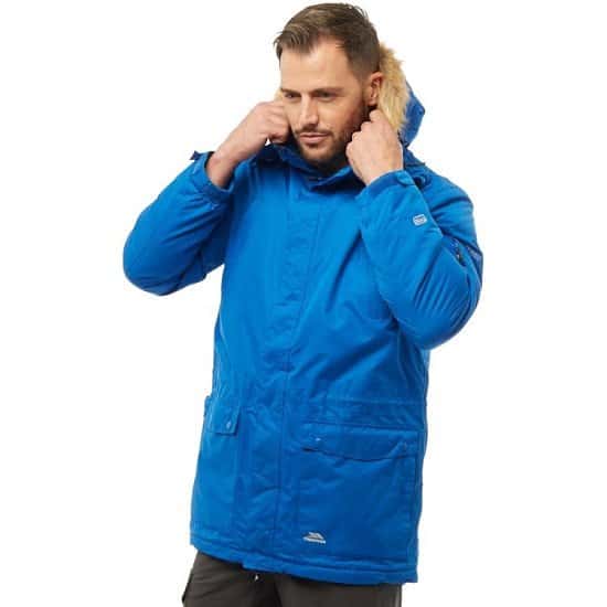 SALE - Trespass Mens Jaydin Insulated Waterproof Parka Jacket Blue!