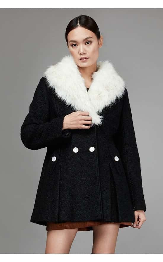 SALE - BLACK DOUBLE BREASTED BOUCLE FORMAL COAT!