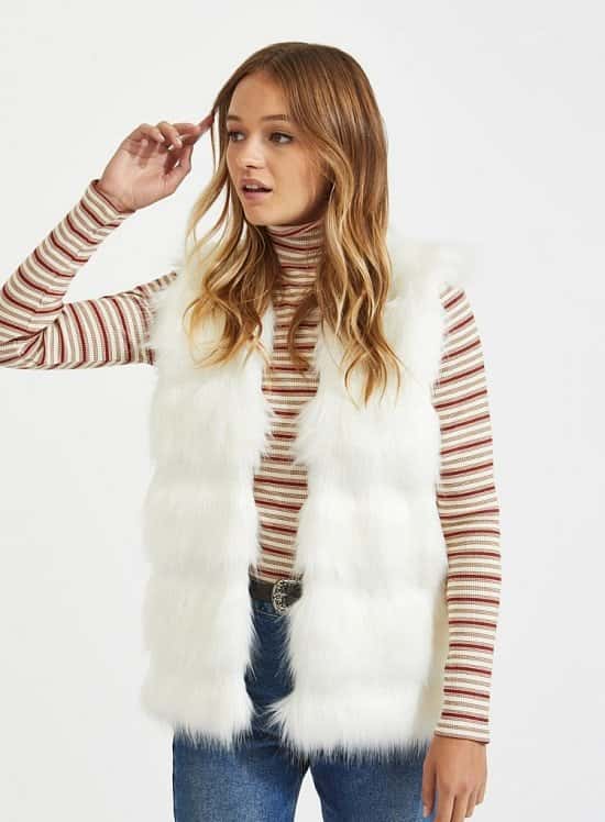 SALE - Cream Faux Fur Knitted Gilet!