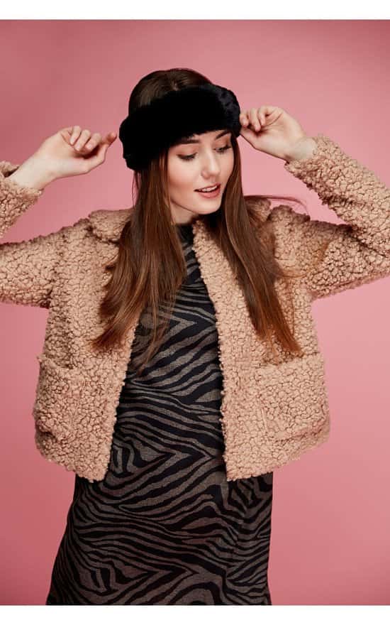 SALE - BROWN CROP TEDDY JACKET