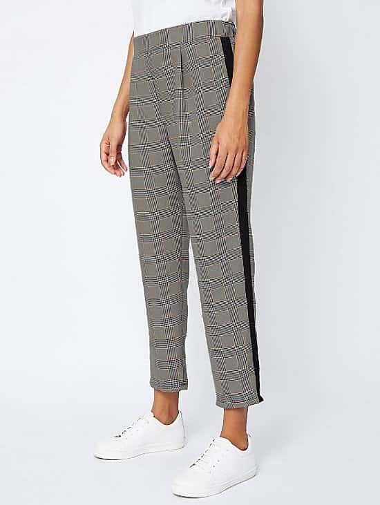 SALE - Check Side Stripe Woven Tapered Trousers!