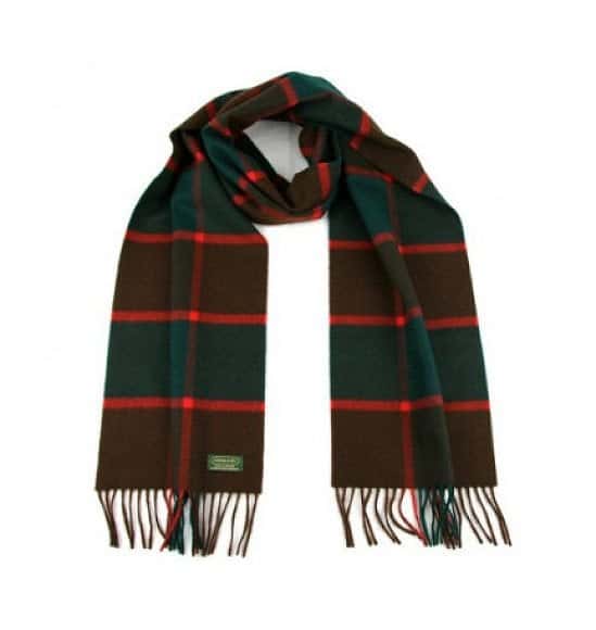 Save- Glencroft 100% Cashmere Premium Plaid Scarf in Green and Red