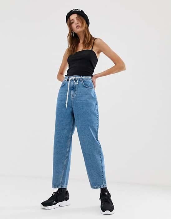 SALE - COLLUSION x012 balloon leg jeans in mid wash blue