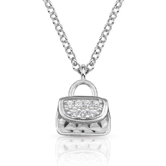 SALE, SAVE 50% - Nomination Gioie Silver Handbag CZ Necklace!
