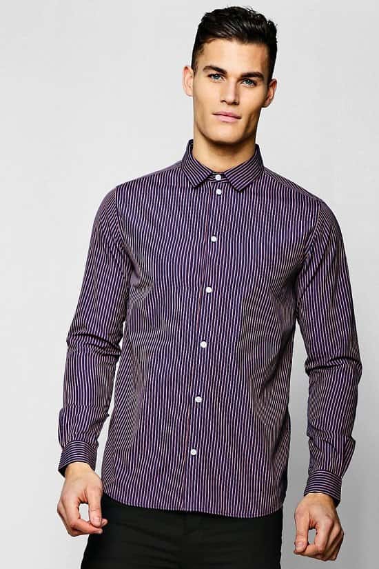 SALE - Jacquard Stripe Long Sleeve Smart Shirt!