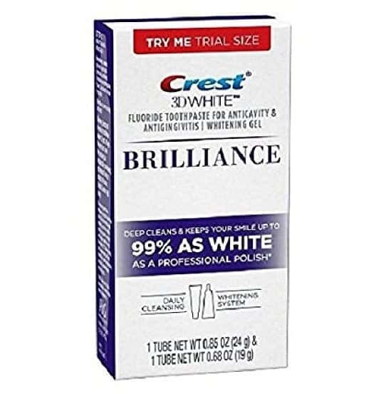 50% OFF CREST 3D WHITE BRILLIANCE DAILY CLEANSING FLUORIDE TOOTHPASTE & GEL WHITENING SYSTEM
