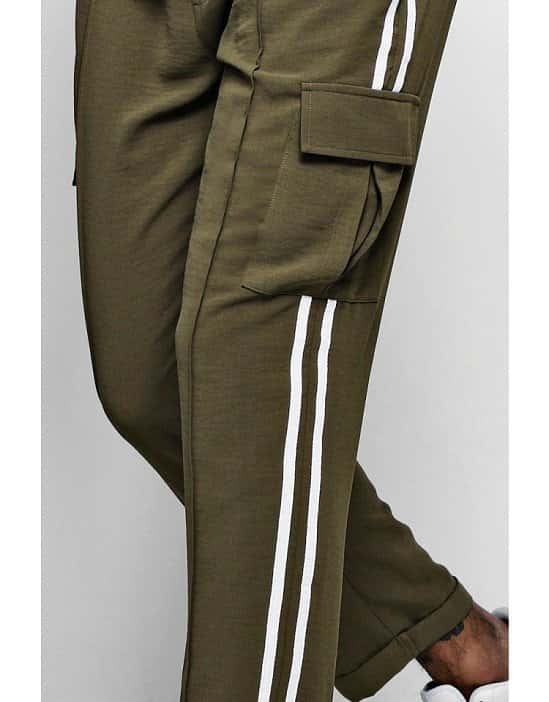 SALE - SMART WOVEN CARGO TROUSER WITH TAPE