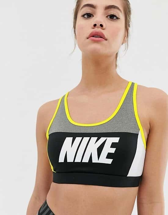 SALE ON ACTIVE WEAR - Nike Training grey and yellow colourblock bra
