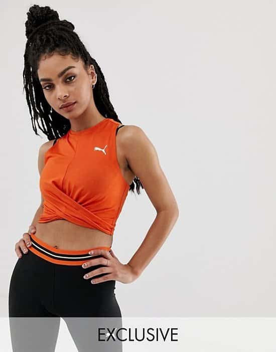 SALE ON ACTIVE WEAR - Puma Exclusive To ASOS Knot Detail Vest In Orange
