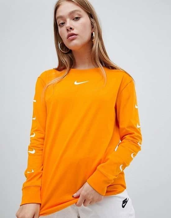 SALE - Nike Orange Logo Sleeve Long Sleeve T-Shirt