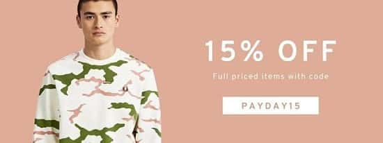 15% OFF Men's Designer Clothing off Full Priced Items with THIS Code!