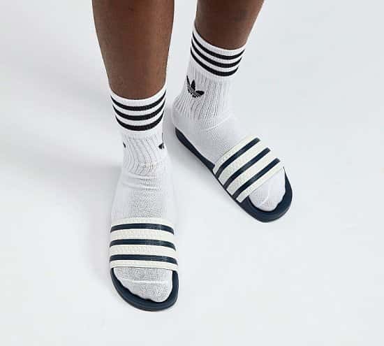 SALE - adidas Originals Adilette Slides Sandal | White / Adiblue