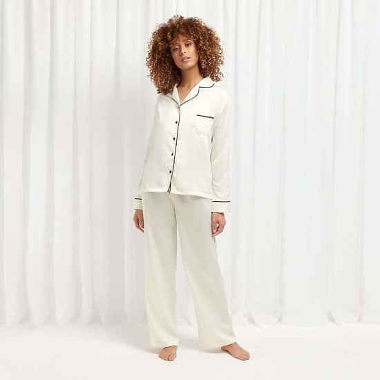 Bluebella 10% off Nightwear Gifts Collection - Inc. CLAUDIA SHIRT AND TROUSER CREAM