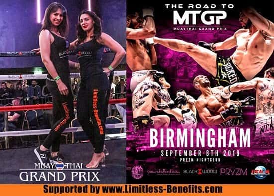 Win 2 tickets to Muay Thai Grand Prix Pryzm Birmingham supported by Limitless Benefits Ring Girls