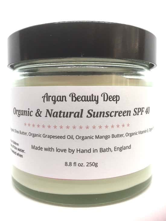 Natural Organic Sunscreen SPF 40, For Children & Adults, Handmade with 100% Organic Ingredients