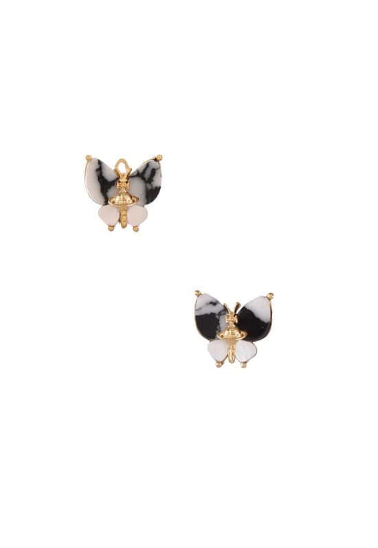 SALE on Vivienne Westwood Black + Gold Butterfly Earrings!