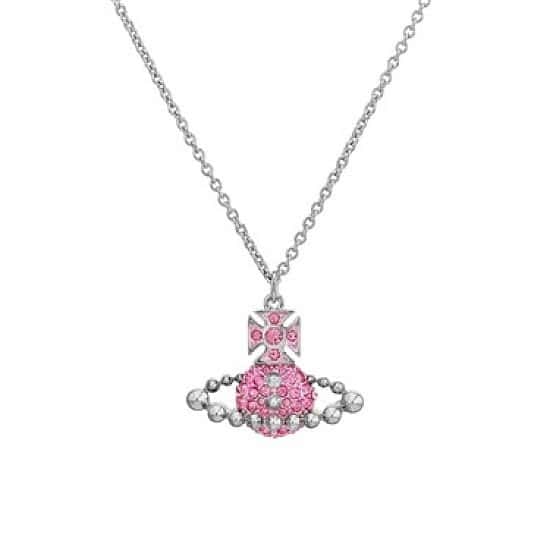 SALE on Vivienne Westwood Lena Silver + Pink Small Bas Relief Necklace!