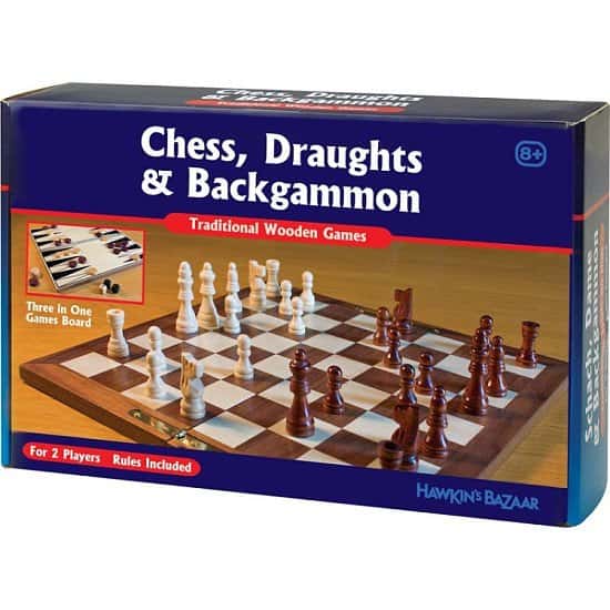 Save Big on a 3 in 1 Classic Wooden Games! RRP £20, Now Only £4.99!
