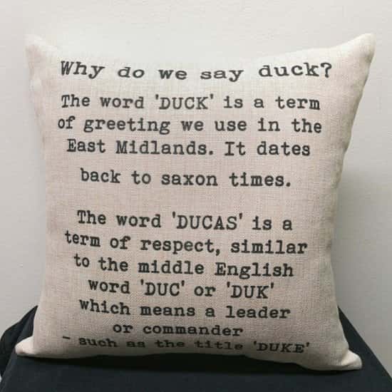 Why do we say duck? linen Cushion