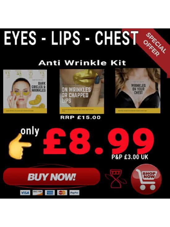Revolutionary Eyes Lips & Chest Anti Ageing & Wrinkle Collegen & Silicone Home Treatment kit