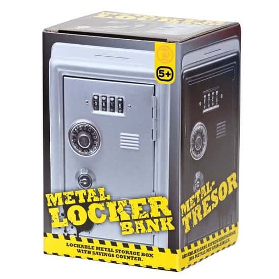 Metal Locker Bank - Silver - Drop your coins into the belly of this metal locker bank - Only £22!