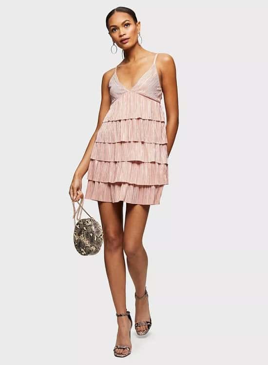 Up to 60% off sale - Pink Rara Strappy Plisse Dress!