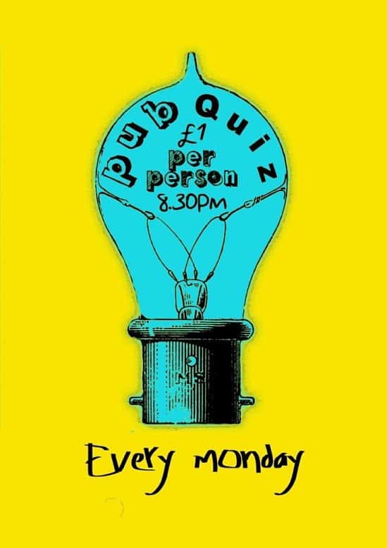 Don't miss the Pub Quiz from 8.30pm today! Only £1 Per Person
