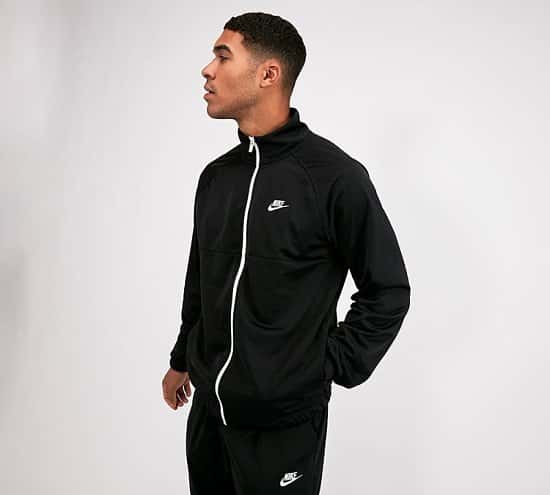 Nike poly hotsell tracksuit black