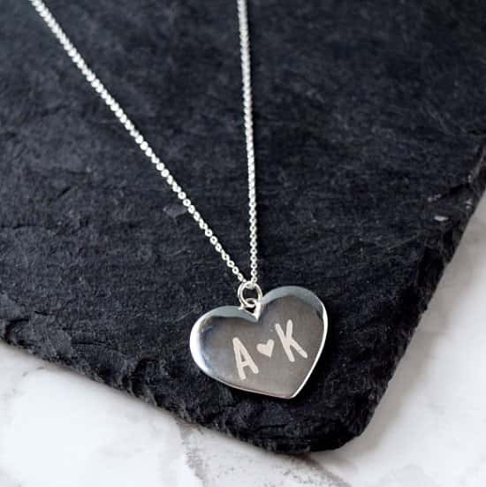 Valentine's Day Gift Ideas - Get the Personalised Silver Heart Long Chain Necklace for just £42.99!