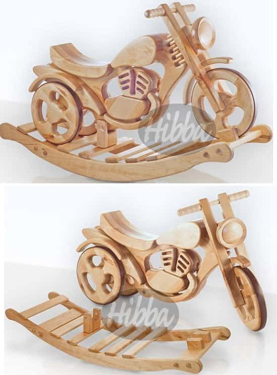 Wooden rocking and ride on bike