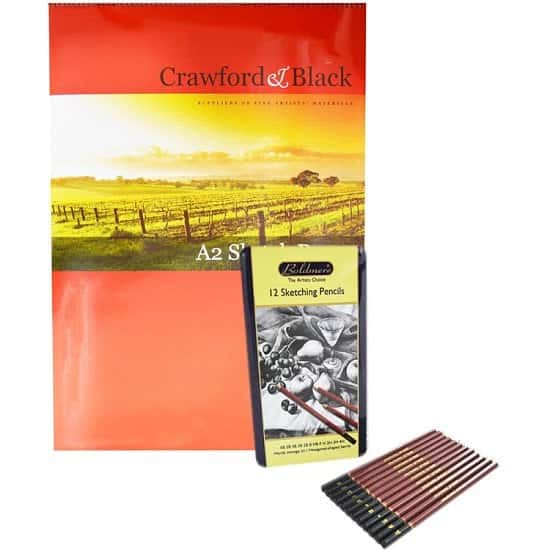SAVE- Boldmere A2 Sketchpad and Sketching Pencil Bundle