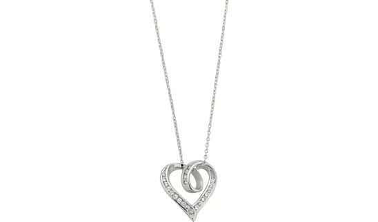SAVE Revere Silver Twist Heart Pendant 18 Inch Necklace Argos Deal