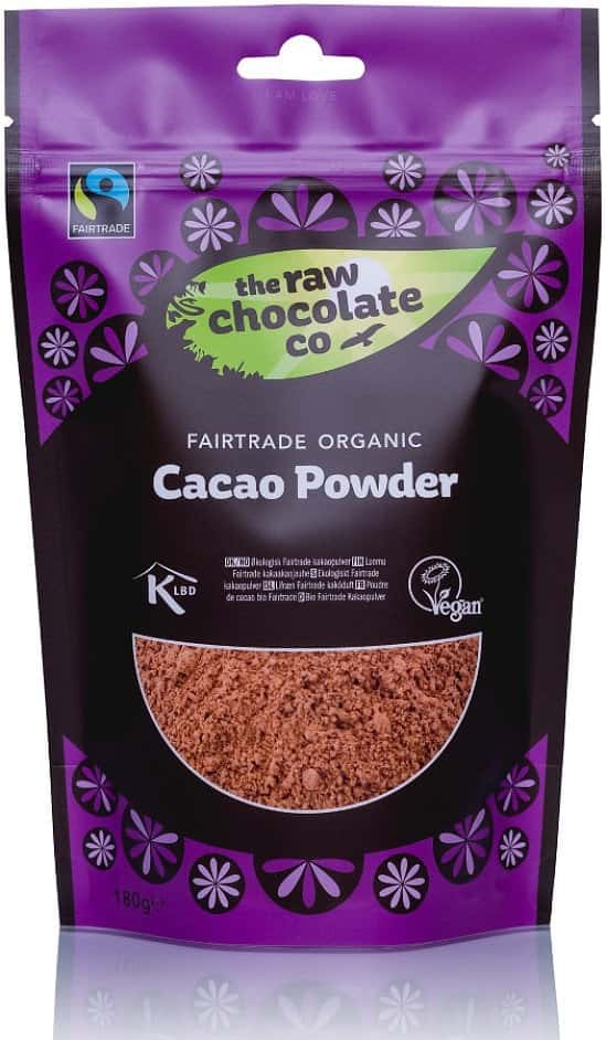FAIRTRADE & ORGANIC - THE RAW CHOCOLATE CO RAW CACAO POWDER - 180G: £4.20!