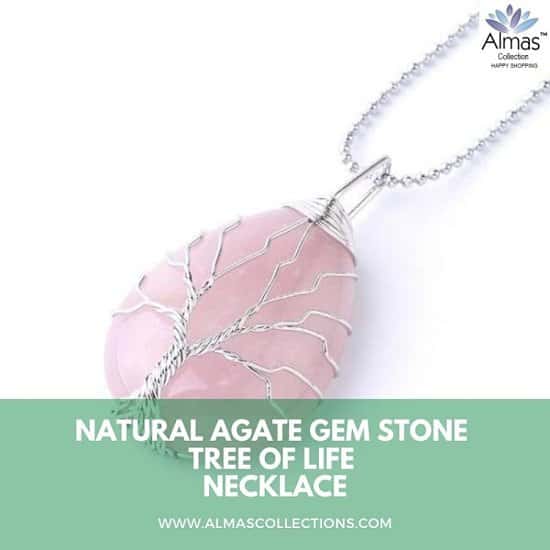 Natural Gem Stone Tree of Life Water Necklace