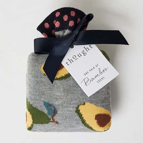 Give organic and sustainable gifts - AVOCADO BAMBOO SOCKS IN A BAG, £7.95!