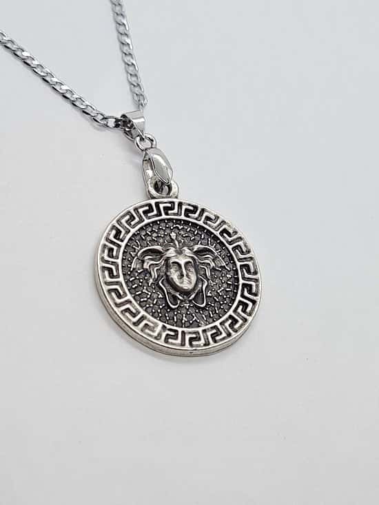 Silver Medusa Pendant Necklace